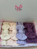 4 Set | Cream Ivory, Pale Peach, Lavender, Plum Purple