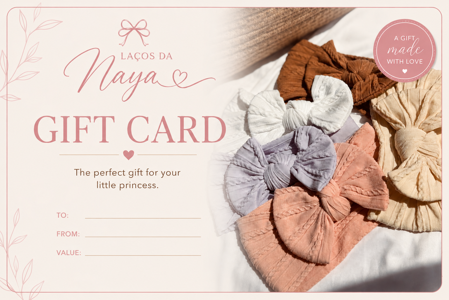 Laços da Naya Gift Card 🎀