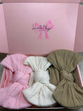 3 Set | Flamingo Pink, Cream Ivory, Khaki